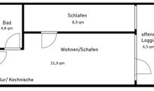 Doppelzimmer mit eigenem Wohnzimmer & Garten (3*** Sterne)