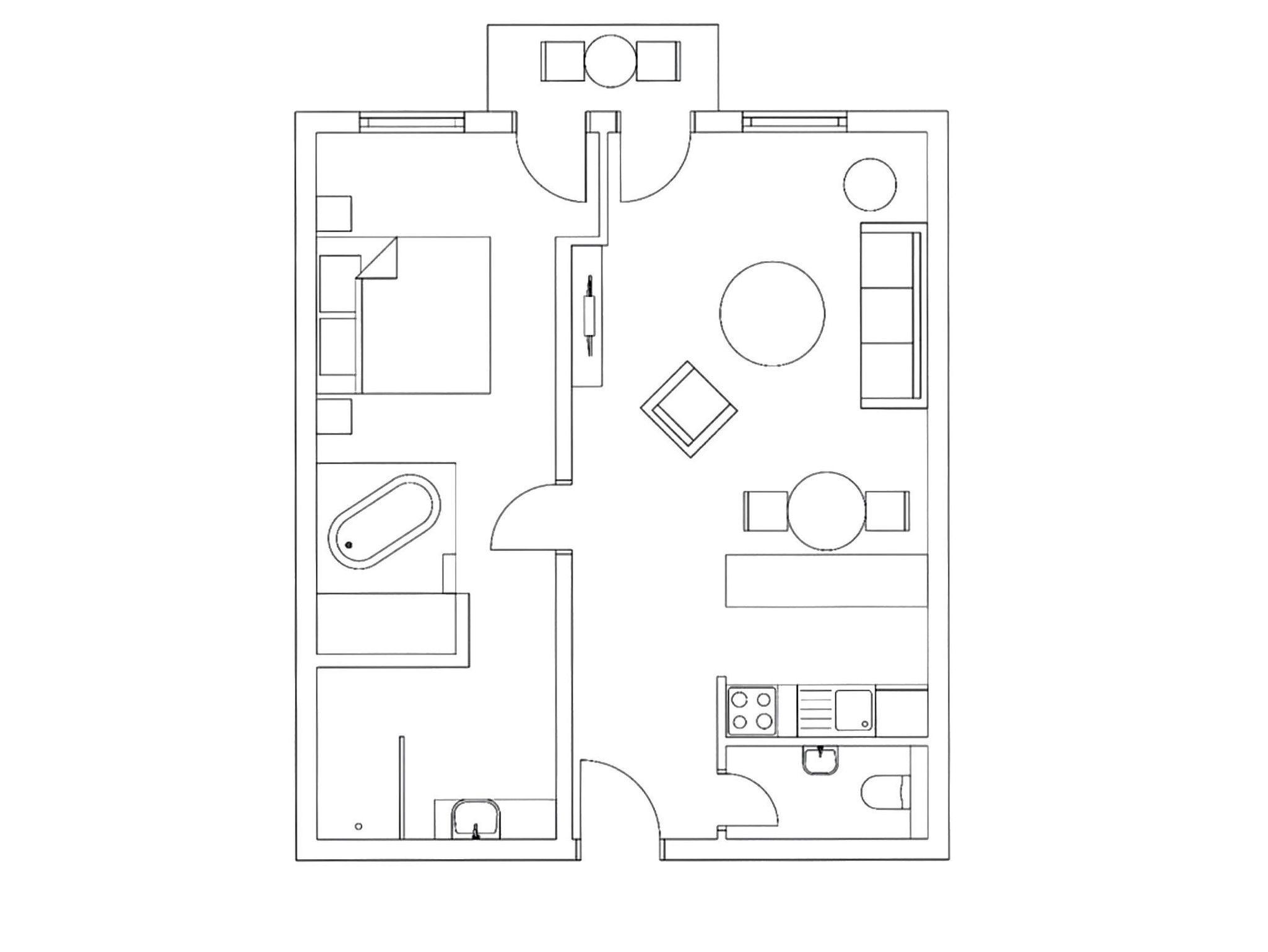 möblierter Balkon