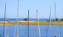 Blick zur Fehmarn-Sund-Brücke