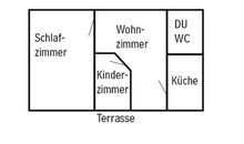 Wohnzimmer mit Schlafcouch