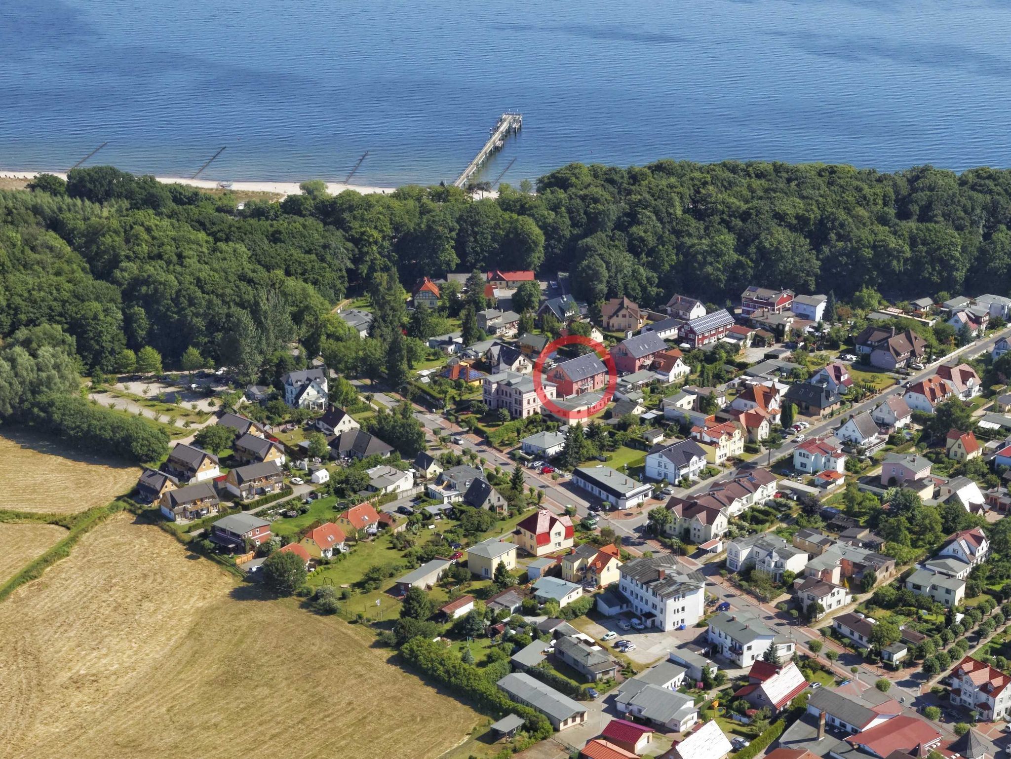 Blick von der Küche auf den Essbereich