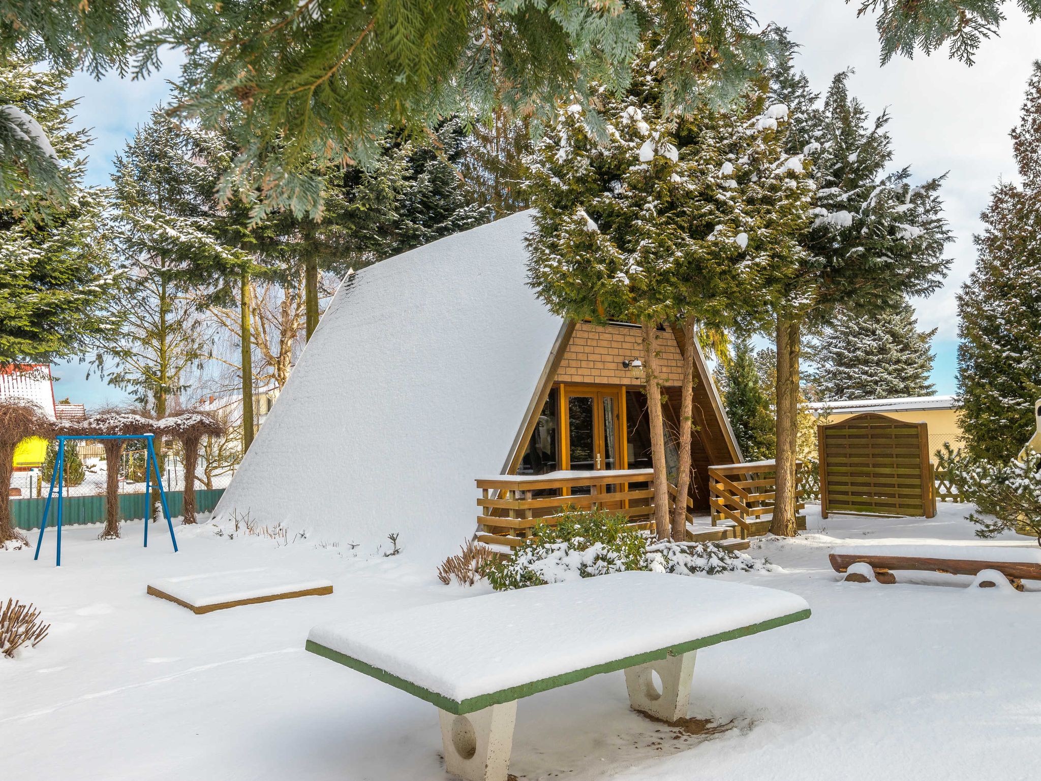 kleine Finnhütten im Winter