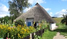 Ansicht des Hauses Alte Schmiede 4 vom Garten aus betrachtet.