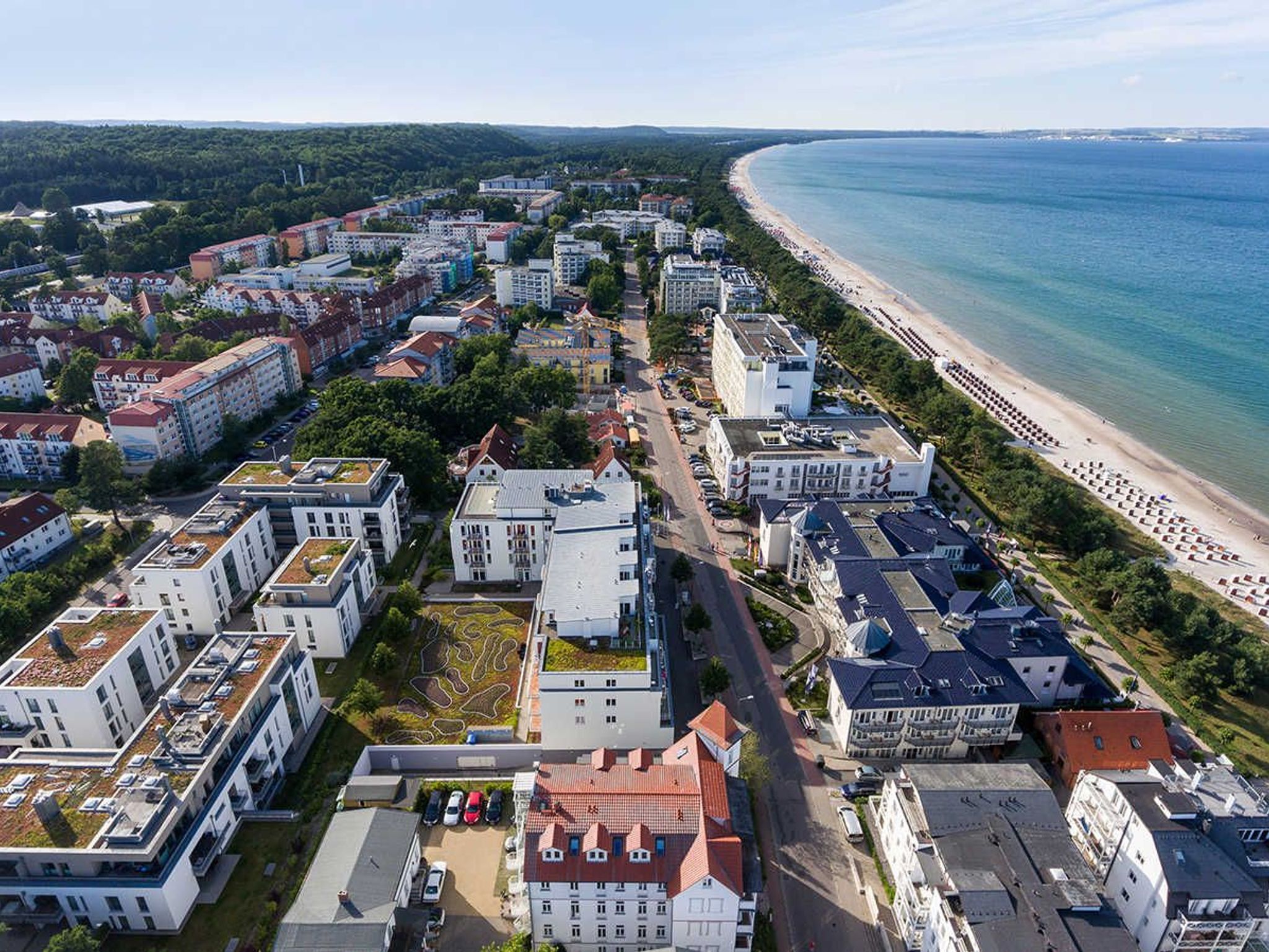 Luftaufnahme von  der Residenz - zeigt die gute Lage zum Strand