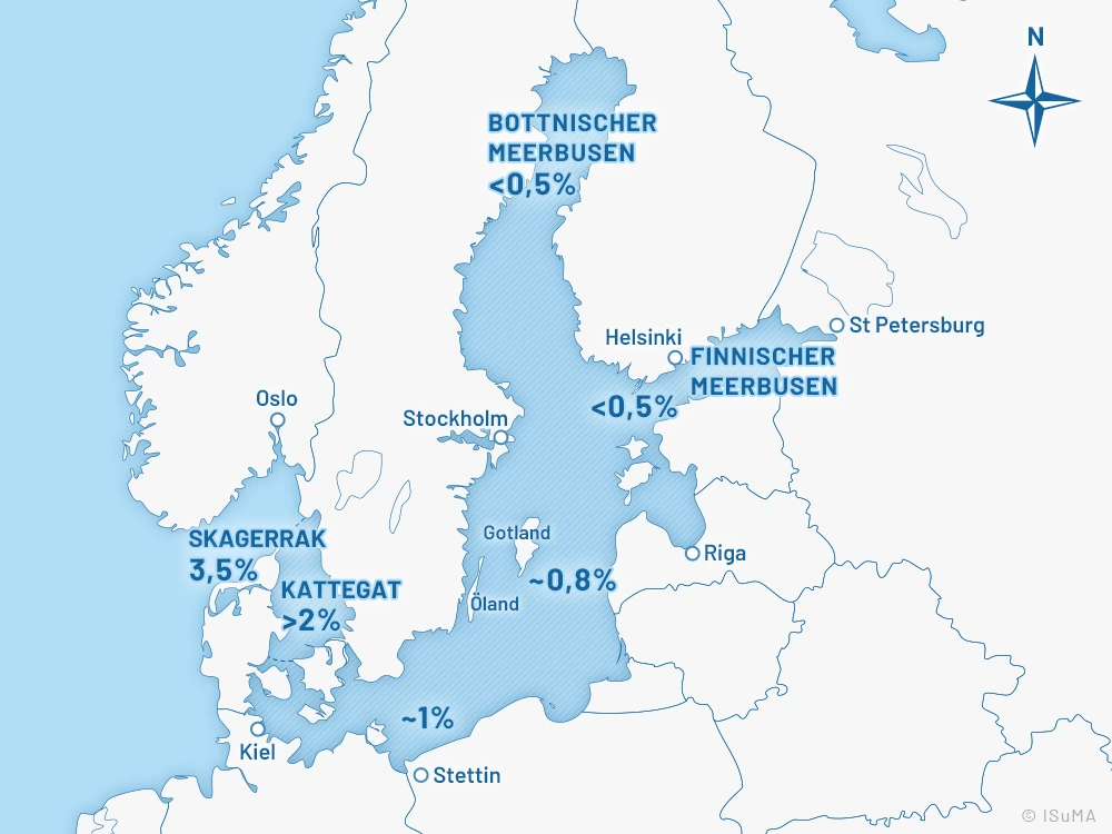 Karte Salzgehalt der Ostsee